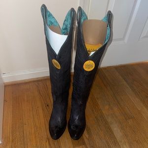 Corral Womens Black Embroidery Tall Western Boots